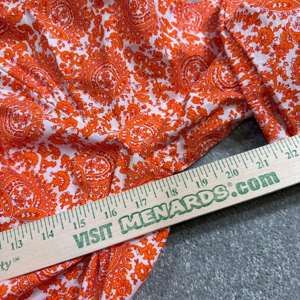 J Crew Ruffle Collar Mini Dress Cotton Poplin‎ Floral Bouquet Orange Paisley Med - Picture 15 of 16